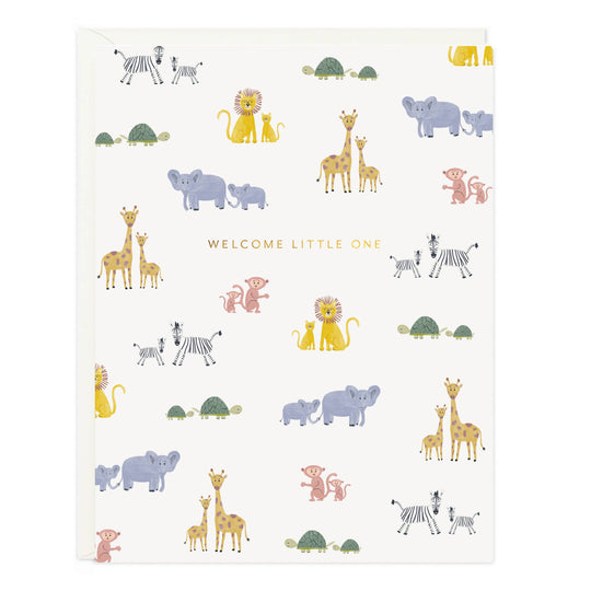 Welcome Baby Animals Card Image 1