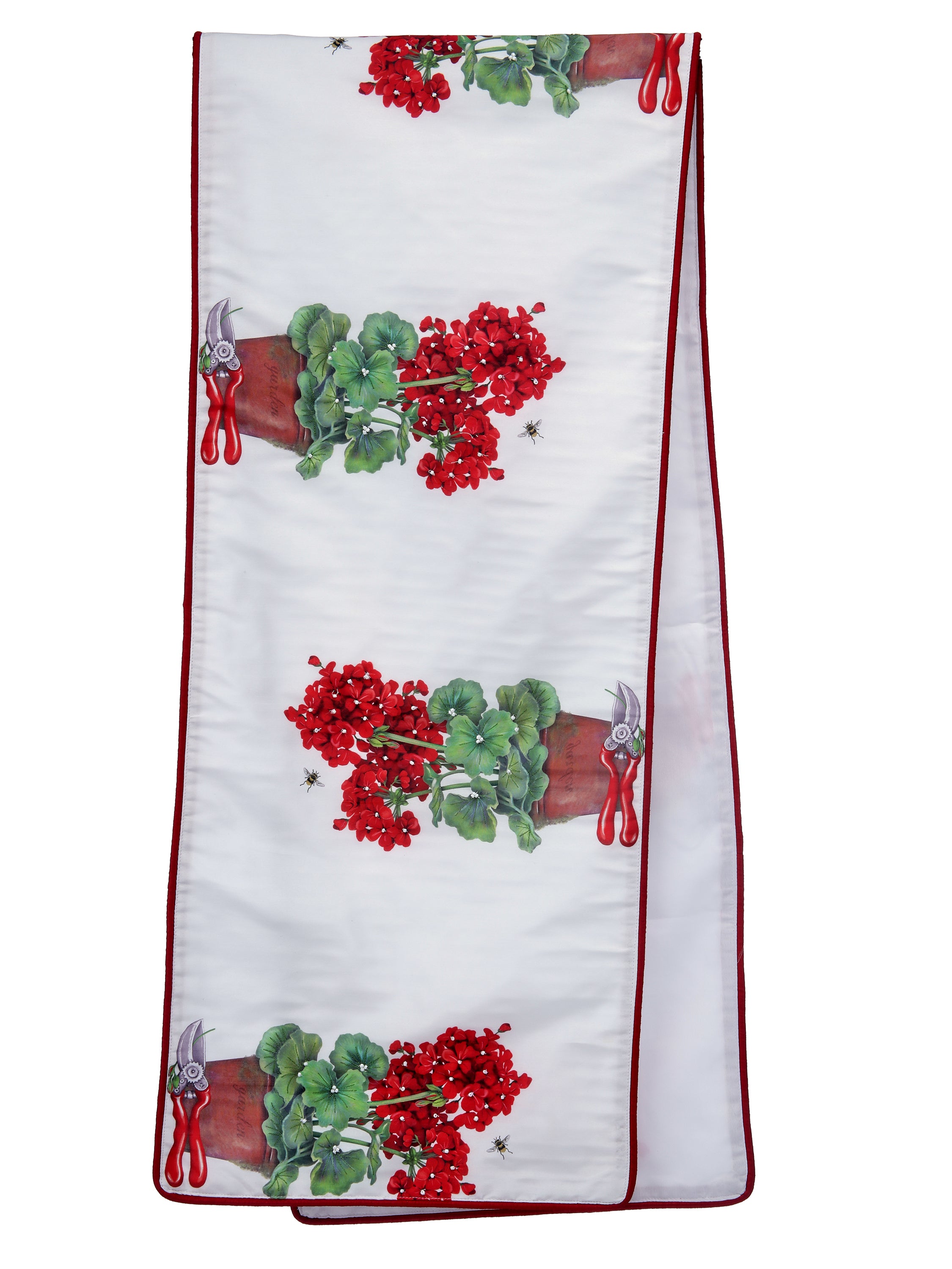 Beaded Geranium Table Runner