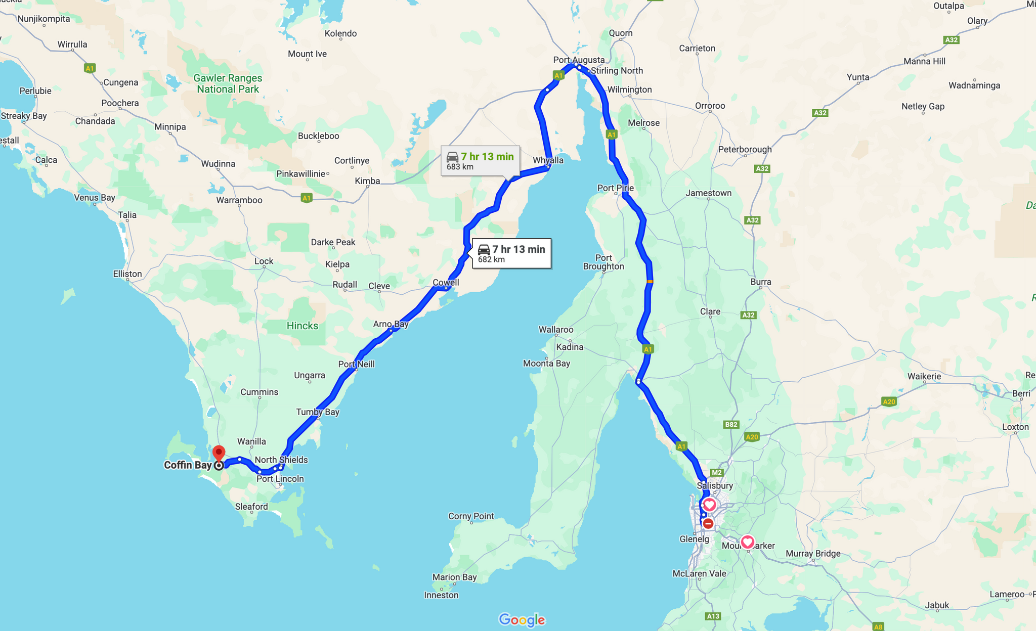 route to coffin bay