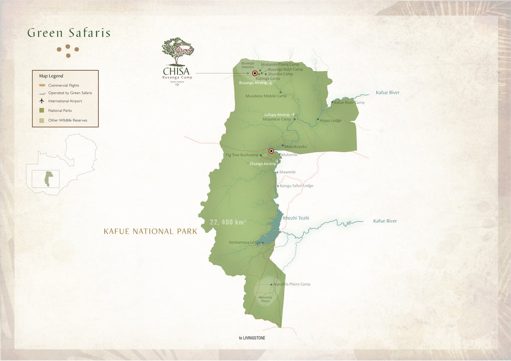 kafue national park map