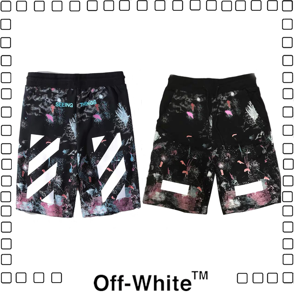 Off-White ショートパンツ オフホワイト ロゴ プリント ショートパンツ