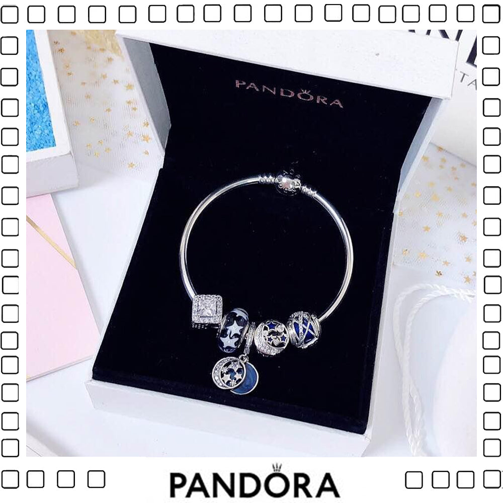 PANDORA パンドラ チャームセット ブレスレット バングル 星 ブルー