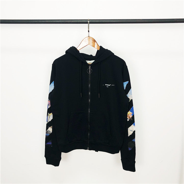 Off-White Diag Coloured Arrow off white zip-up hoodie オフホワイト