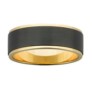 9ct Yellow Base Wedding Band with Black Zirconium Inlay