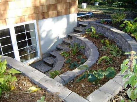 Walkway built in to an egress window well