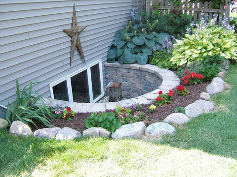 an Egress window well made of bricks