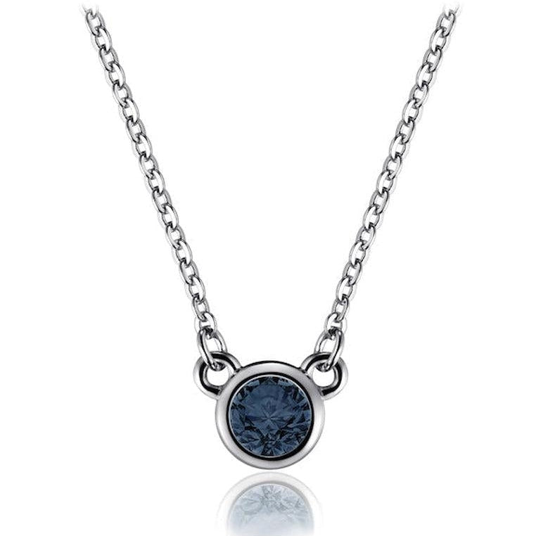 Sterling Silver Necklace with Natural London Blue Topaz