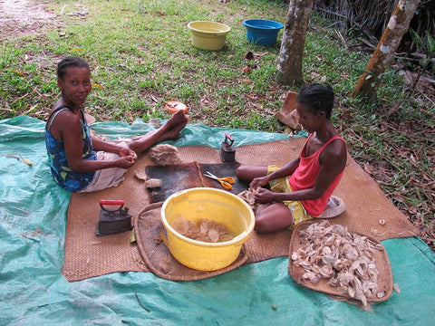 cutting and ironing cocoons