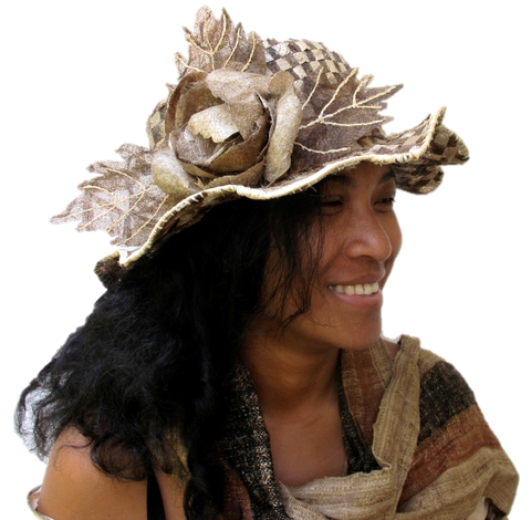 Lalaina modeling wild silk hat