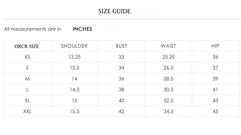 Size guide – Orcr