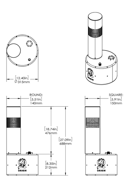 Bollard Speakers Dimensions