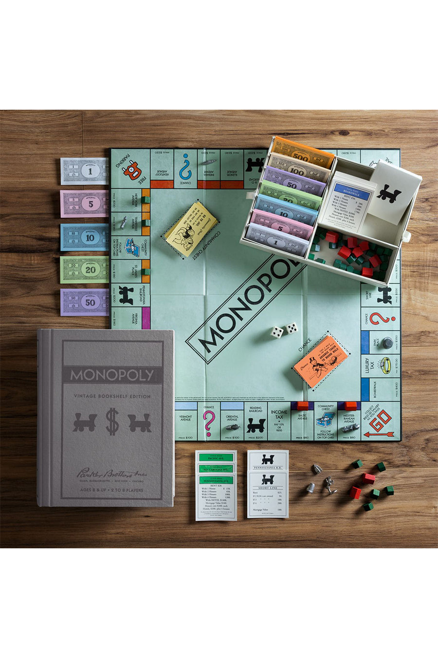 vintage bookshelf monopoly