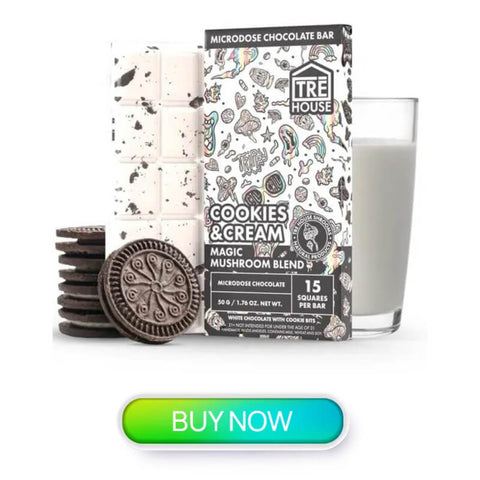 a photo of link to TreHouse Magic Mushroom bar cookies and cream