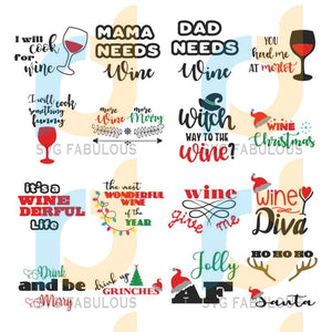 Download 16 Wine Svg Bundle Wine Christmas Svg Wine Sayings Svg Drinking Quo Svg Fabulous