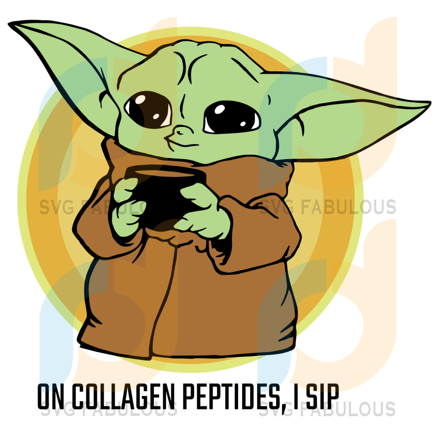 Free Free 152 Baby Yoda Drinking Coffee Svg SVG PNG EPS DXF File