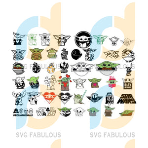 Download Baby Yoda Png Svg Bundle Star Wars Art Collection Cricut Digital Dow Svg Fabulous