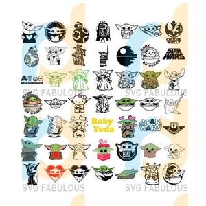 Download Baby Yoda Svg Bundle Cute Yoda Svg Cricut File Svg Silhouette Cam Svg Fabulous