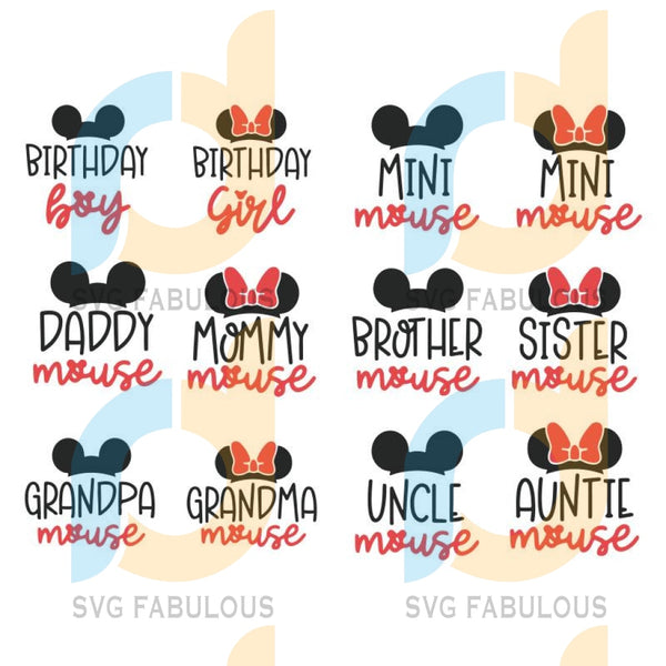 Download Disney Family Bundle Svg Disney Birthday Svg Mickey Mouse Minnie Mous Svg Fabulous