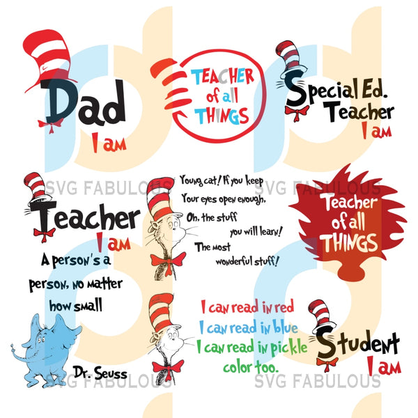 Download Dr Seuss The Cat In The Hat Bundle Svg Dr Seuss Svg Dr Seuss Vector Svg Fabulous