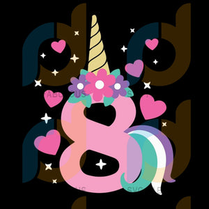 Download Eight Birthday Unicorn Svg Unicorn Number Eight Svg Unicorn 8th Birt Svg Fabulous