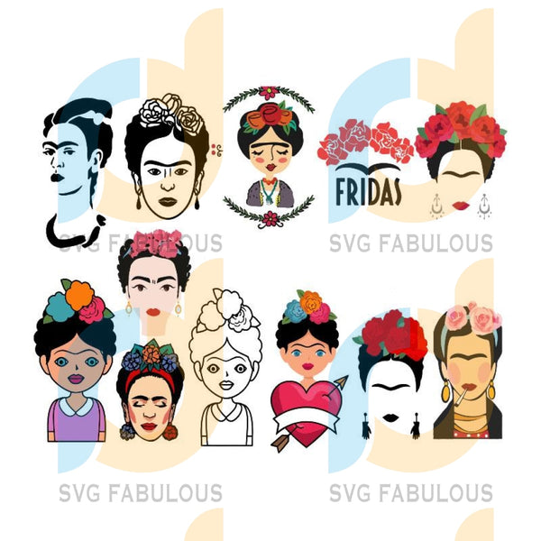 Download Frida Bundle Svg Frida Mexico Kahlo Frida Silhouette Frida Dxf Frid Svg Fabulous