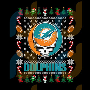 Download Miami Dolphins X Grateful Dead Christmas Ugly Svg Miami Dolphins Cut Svg Fabulous