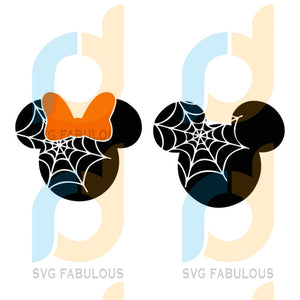 Download Mickey Minnie Spiderweb Heads Svg Disney Svg Halloween Mouse Spide Svg Fabulous