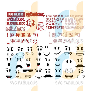 Roblox Alphabet Svg Cricut File Gamer Svg Roblox Svg Roblox Face S Svg Fabulous - roblox images for cricut