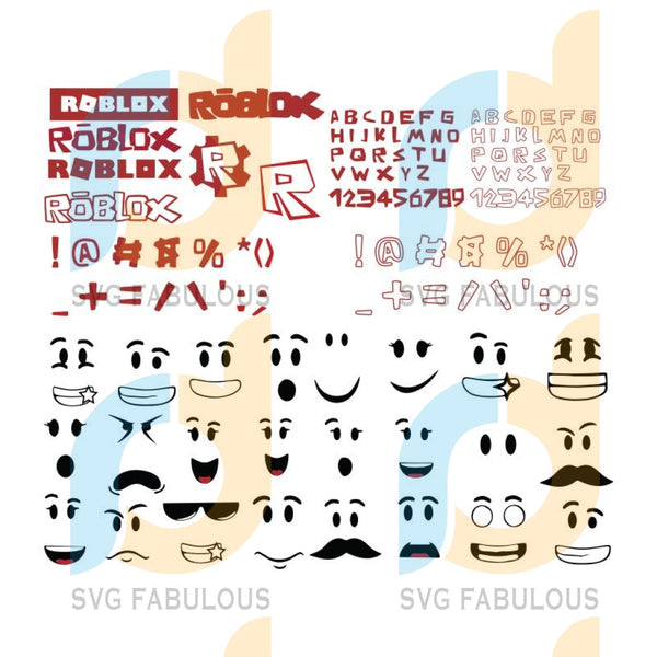 Roblox Alphabet Svg Cricut File Gamer Svg Roblox Svg Roblox Face S Svg Fabulous - roblox alphabet