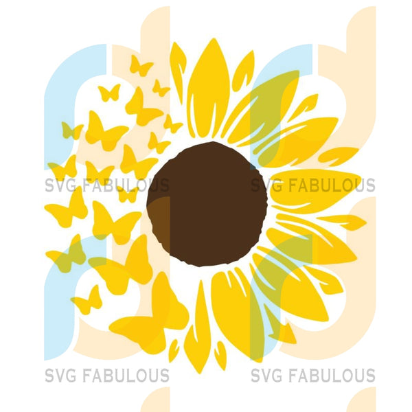 Sunflower Butterfly Svg Sunflower Svg Butterfly Svg Sunflower Clipa Svg Fabulous