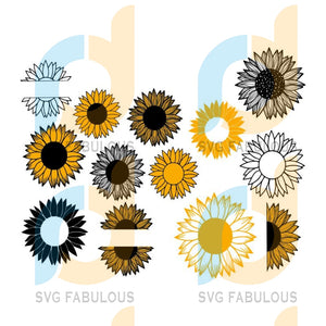 Free Free 214 Silhouette Half Sunflower Svg SVG PNG EPS DXF File