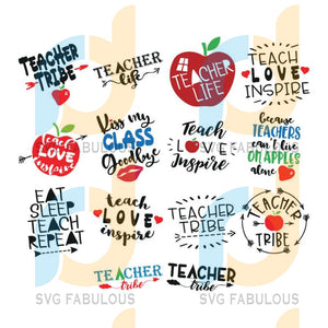 Free Teacher Appreciation Teach Love Inspire Svg