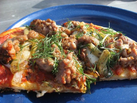 Sausage and Fennel Grilled Pocket Pizza