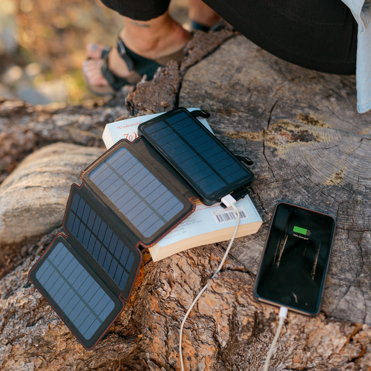 QuadraPro Solar Power Bank - Portable Wireless Cell Phone Charger