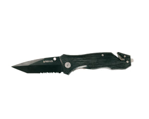 Black Survival Pocket Knife with Seatbelt Cutter by Frog & CO