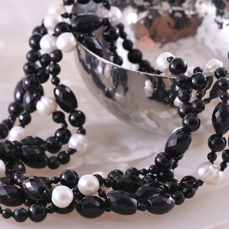 black onyx and pearl necklace