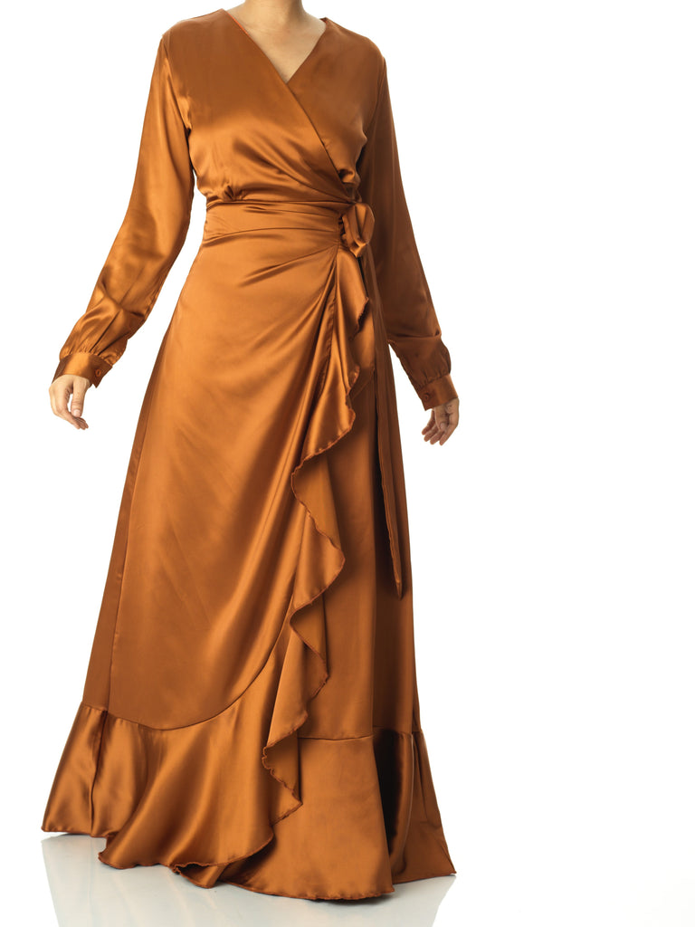 Romance In A Wrap Dress (Rustic Orange)