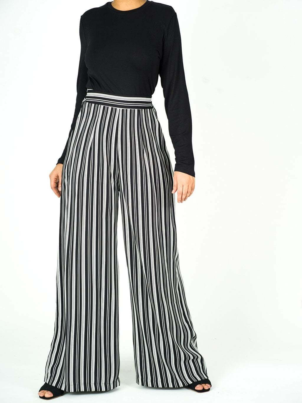 Buy Black & White Stripe Pants Set Online - Kabayare Fashion