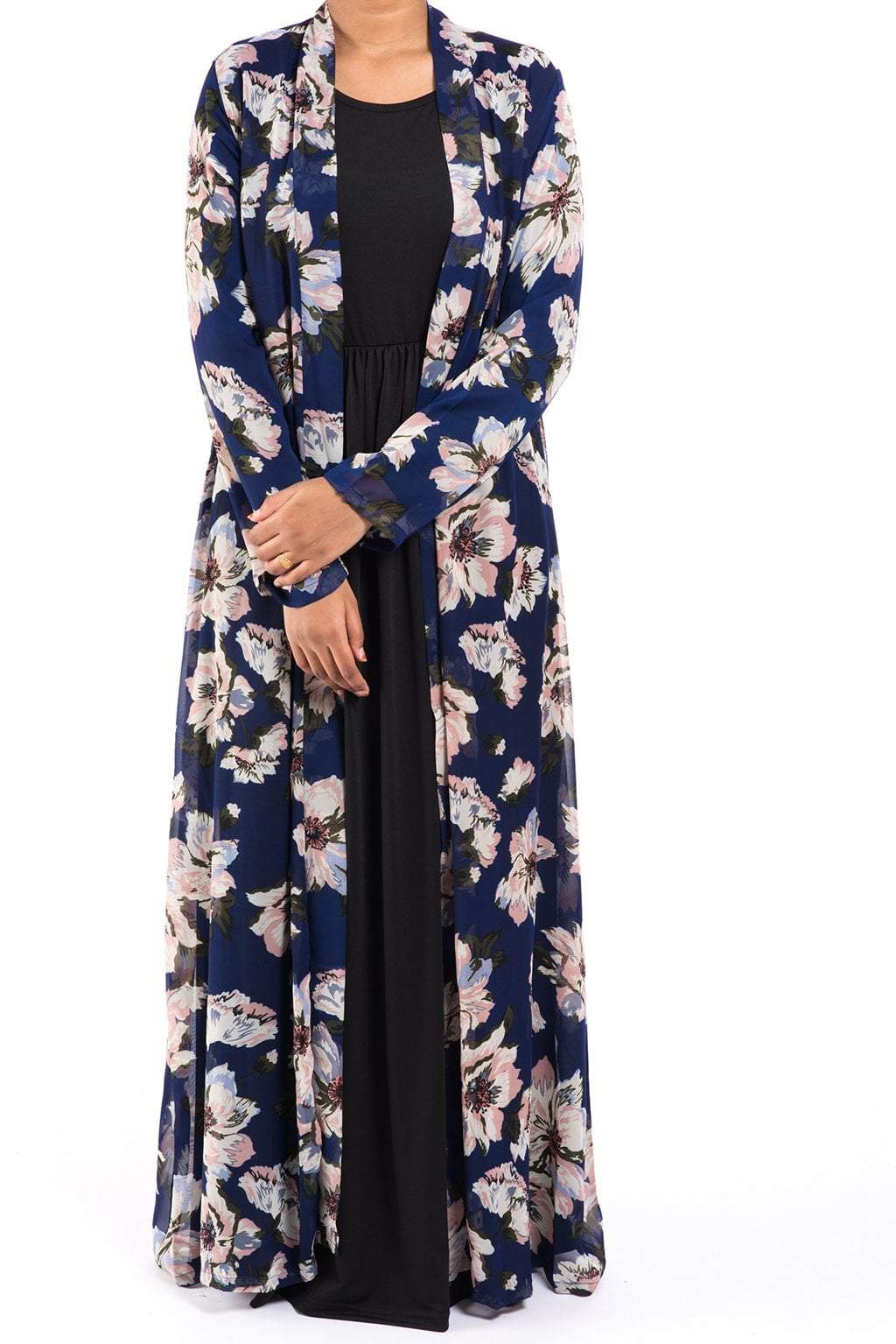 Navy Gardenia Maxi Cardigan – Kabayare