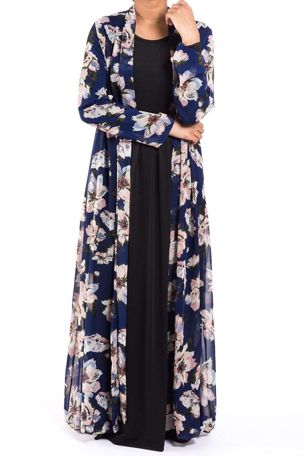 Navy Gardenia Maxi Cardigan – Kabayare