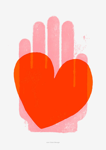 red heart wall art, heart poster