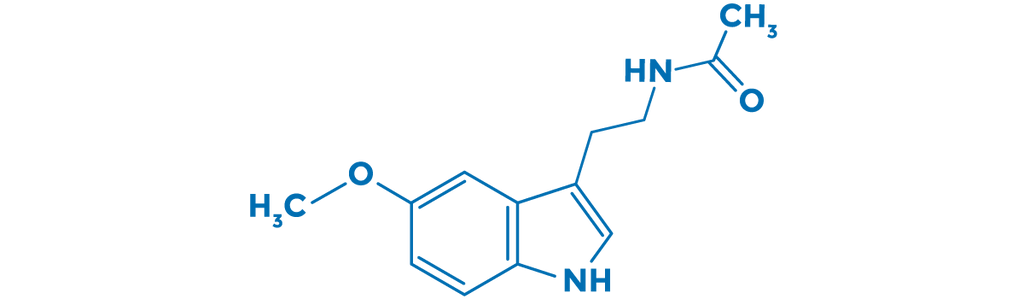 Chemische Formel des Schlafhormons Melatonin