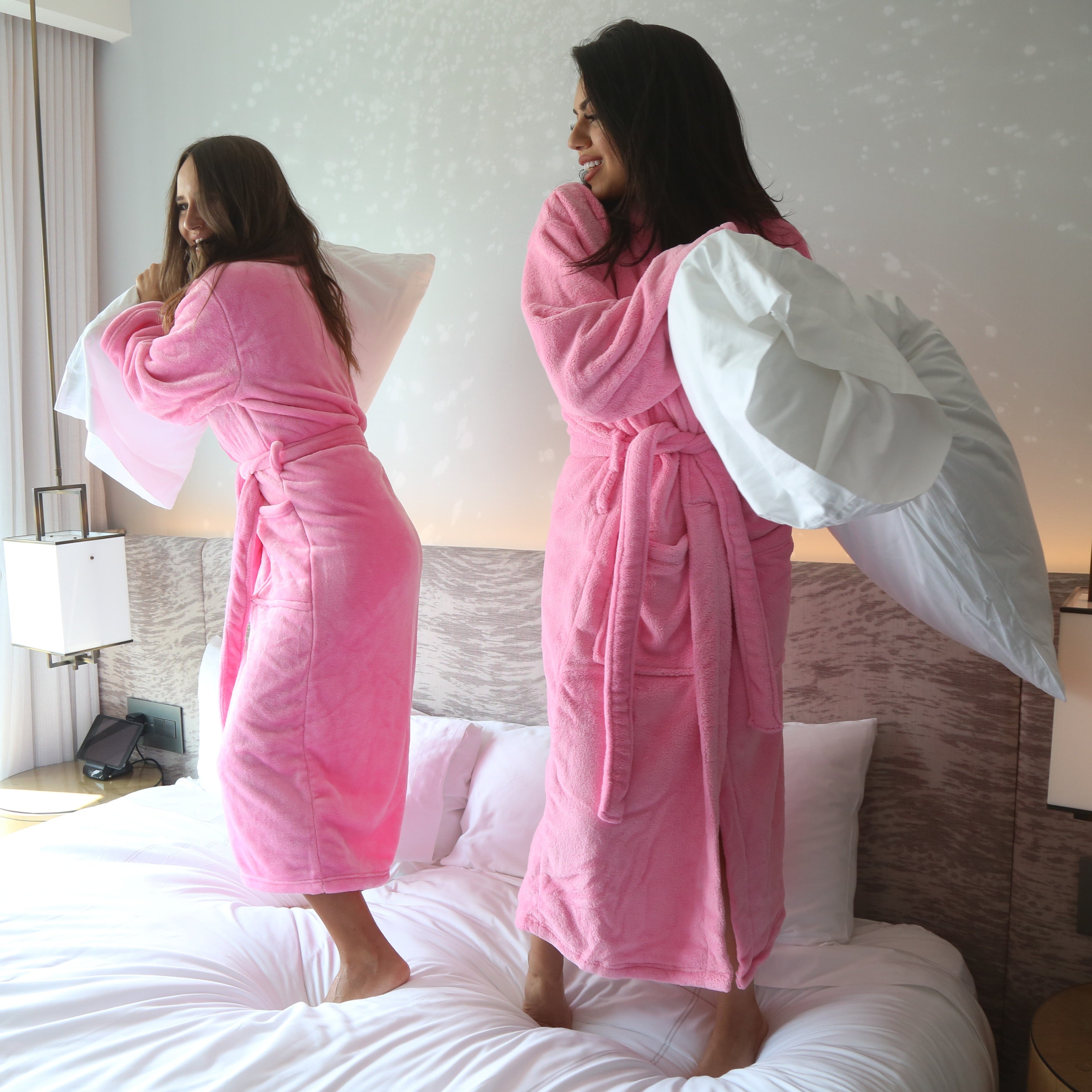 Wrapped In A Cloud Women's Family Robes - Mom - Plush / Dark Pink / Small/Medium