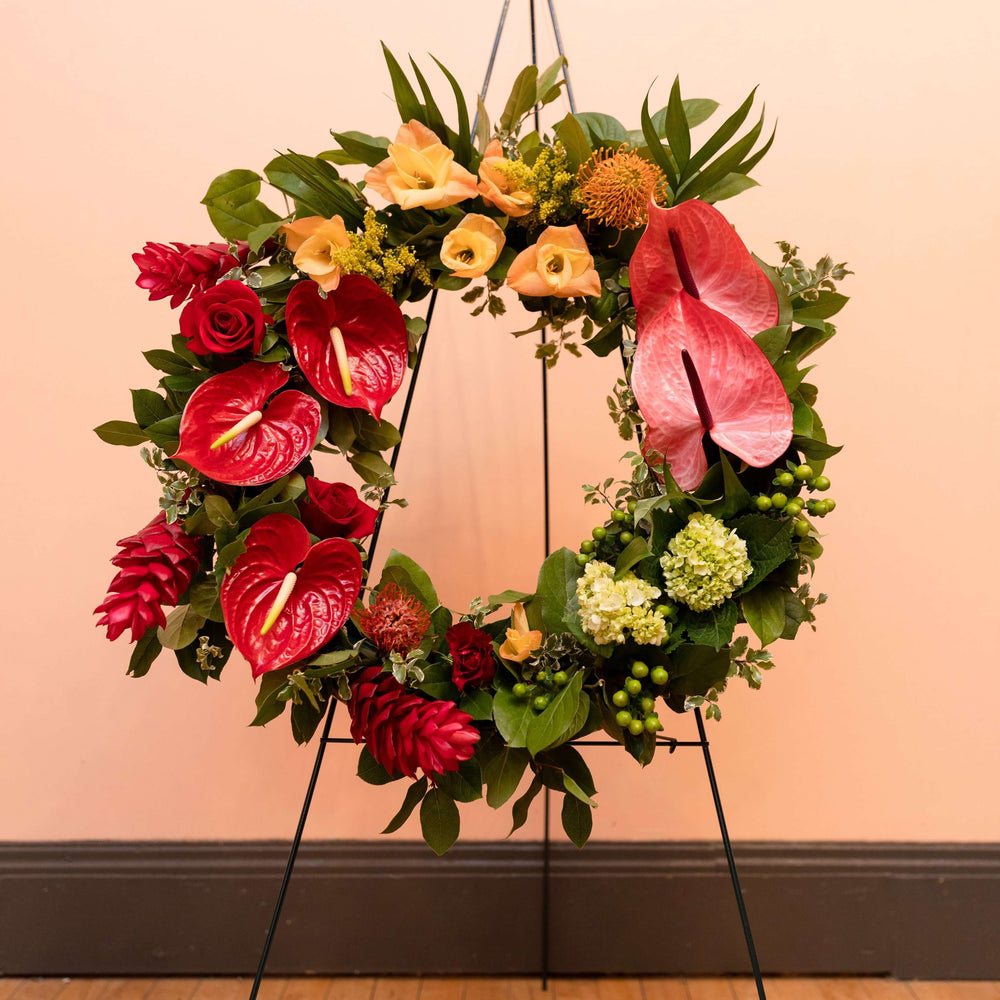 Funeral Wreath with Roses and Hydrangea  Florist Point Pleasant NJ – Petal  Street Flower Company