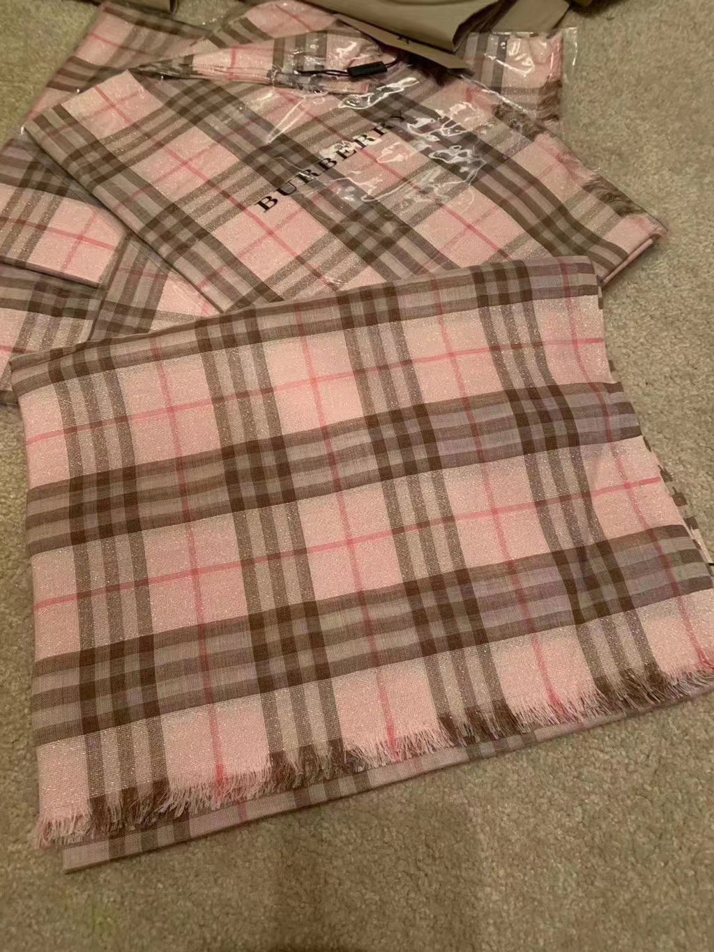 Sold at Auction: 5 Burberry Throw & Scarves, incl. Monogram, Icon