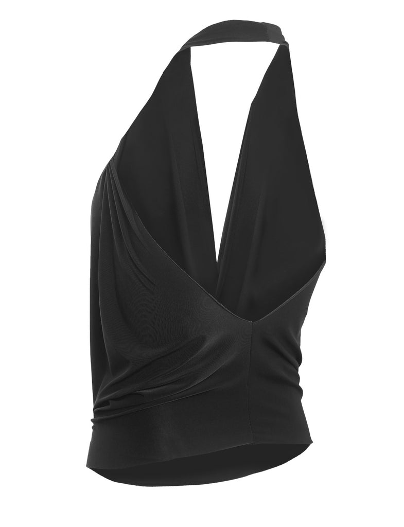 Lightweight Sexy Low Cut Halter Top with Stretch | LE3NO