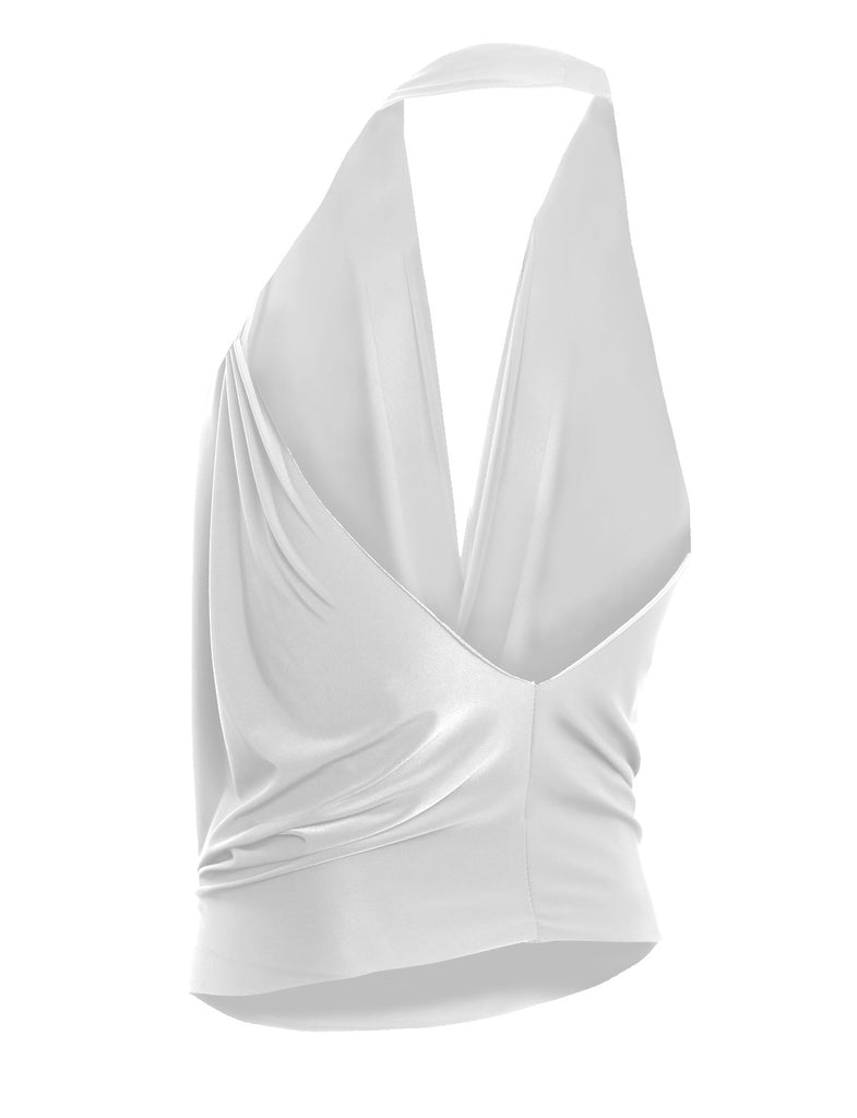 Lightweight Sexy Low Cut Halter Top with Stretch | LE3NO