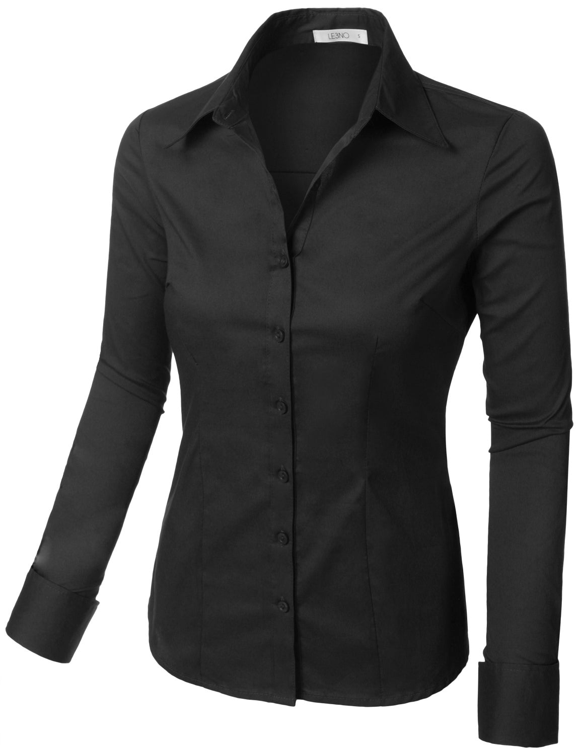 Plus Size Long Sleeve Button Down Shirt NEW – LE3NO