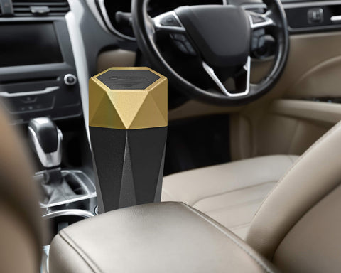 Involve Diamond design car dustbin - Gold | car interior | car organiser