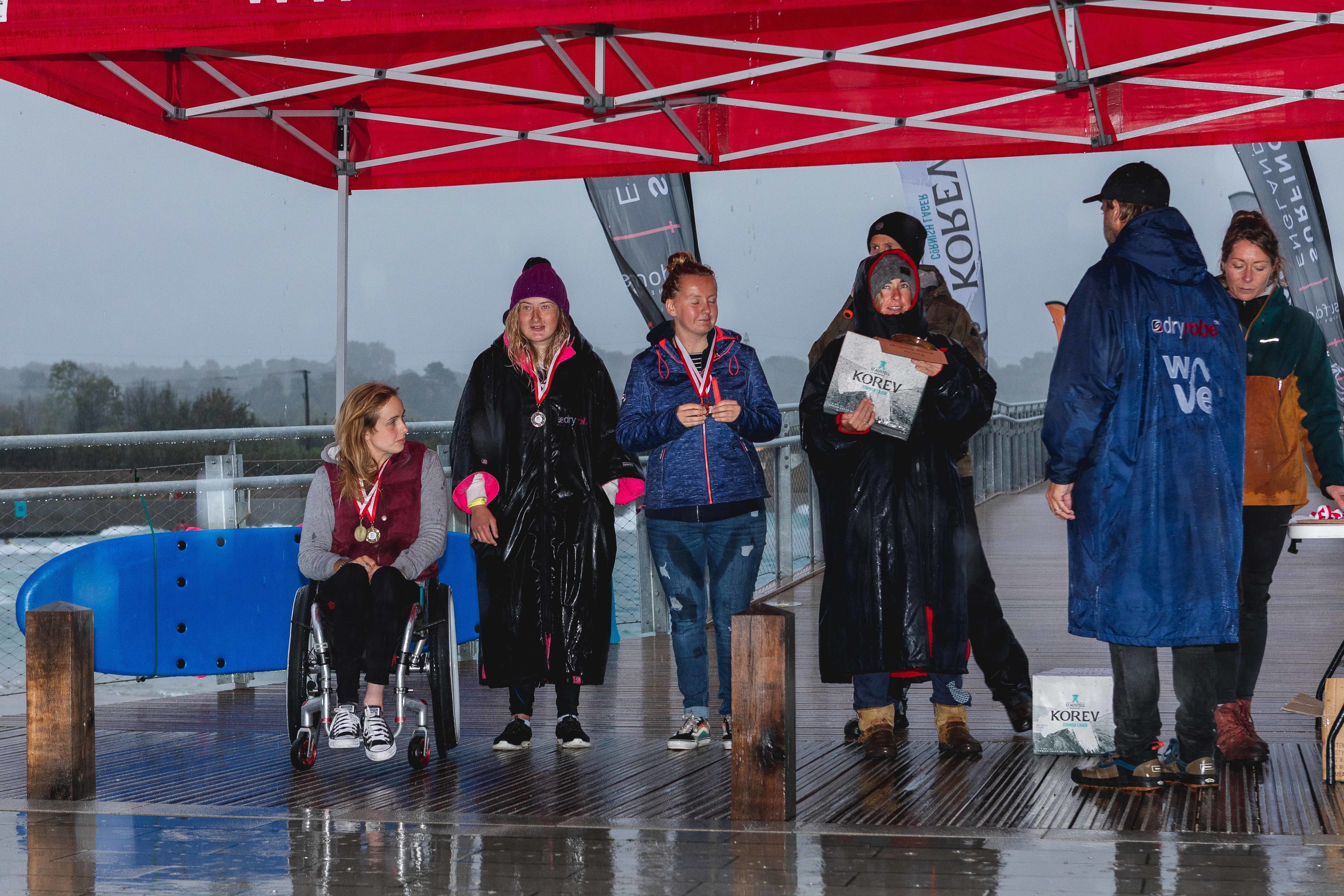 Winners of the Women's Open at the 2020 English Adaptive Surf Open